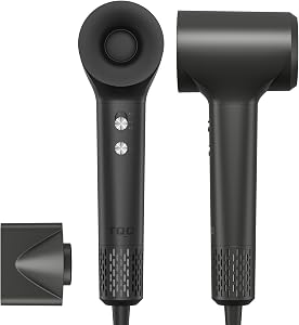 Uscător de păr TQQ cu 200 de milioane de ioni negativi - Motor silențios fără perii, uscare rapidă, 110.000 RPM, 57dB - Uscător de păr pentru acasă și călătorii