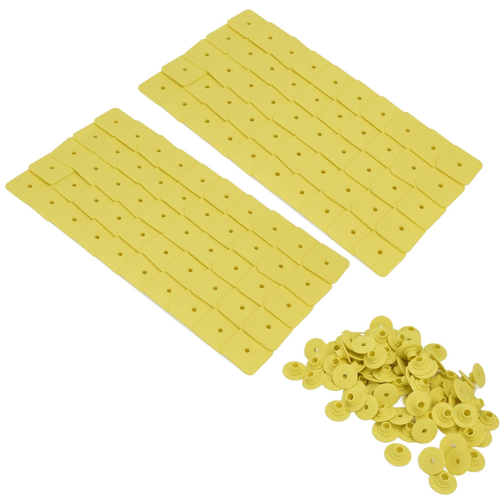 Set di Marcatori di Etichette per Orecchie di Bestiame Gialle Durevoli Facile Identificazione e Prevenzione dei Furti 100 Set
