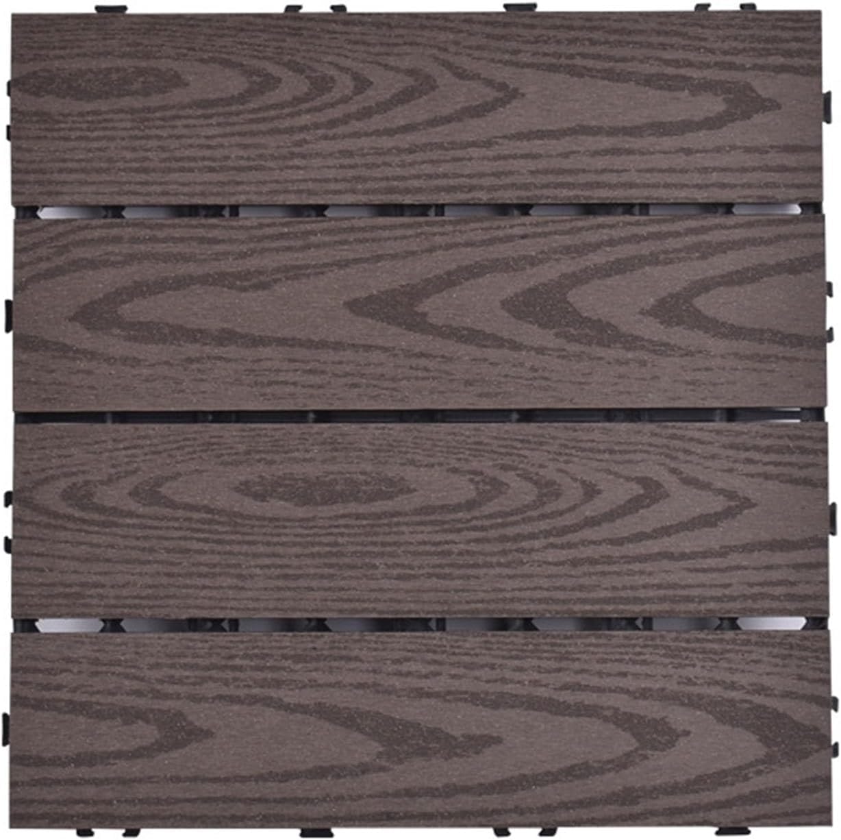 Baldosas for terrazas entrelazadas de plástico y Madera