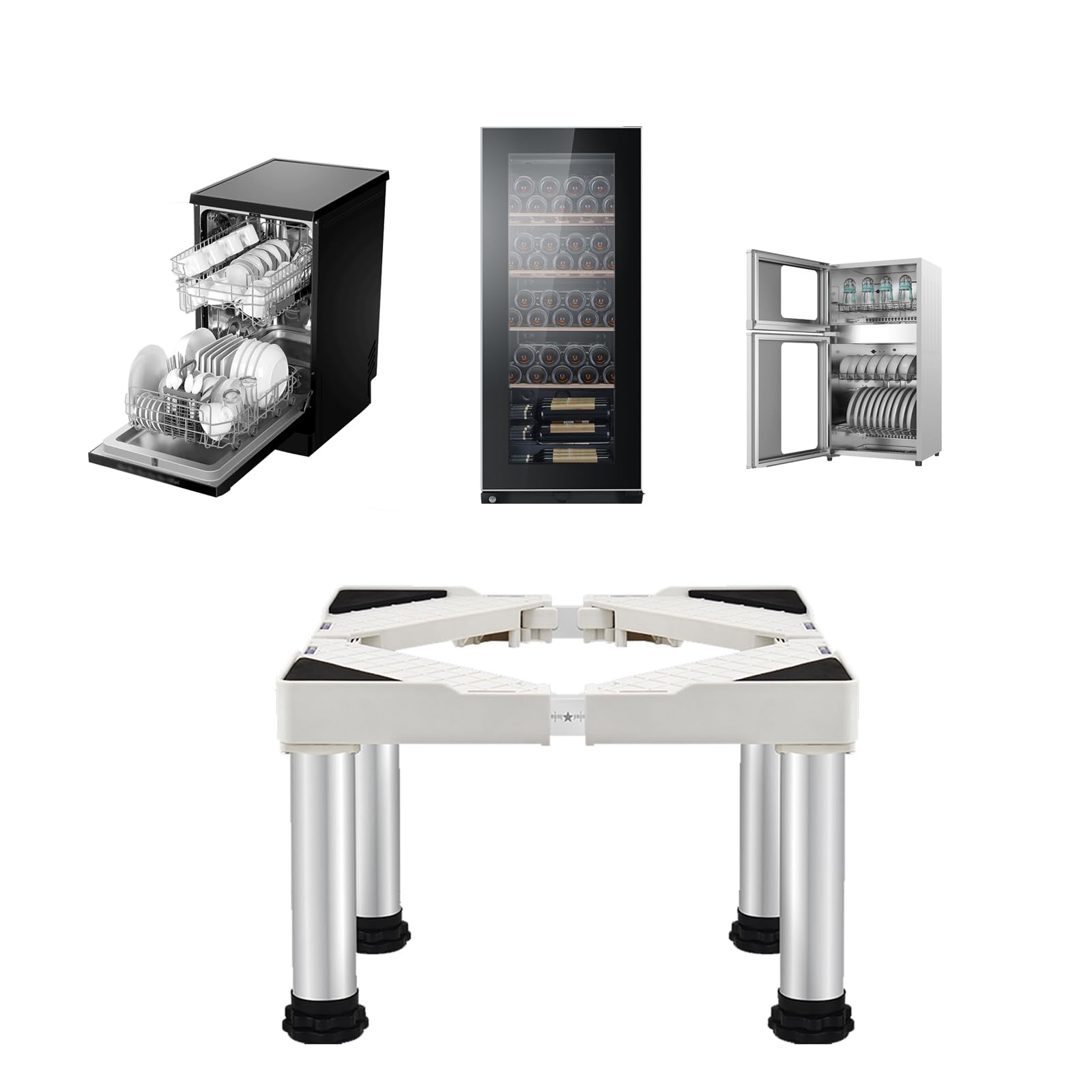 Sockel für Kühlschrank, Sockelhöhe 39-41 cm, Verstellbarer Sockel für Geschirrspüler, Gefrierschrank, Küchenschrank und stationäre Haushaltsgeräte (verstellbar 47-70 cm) (Höhe 39 cm)