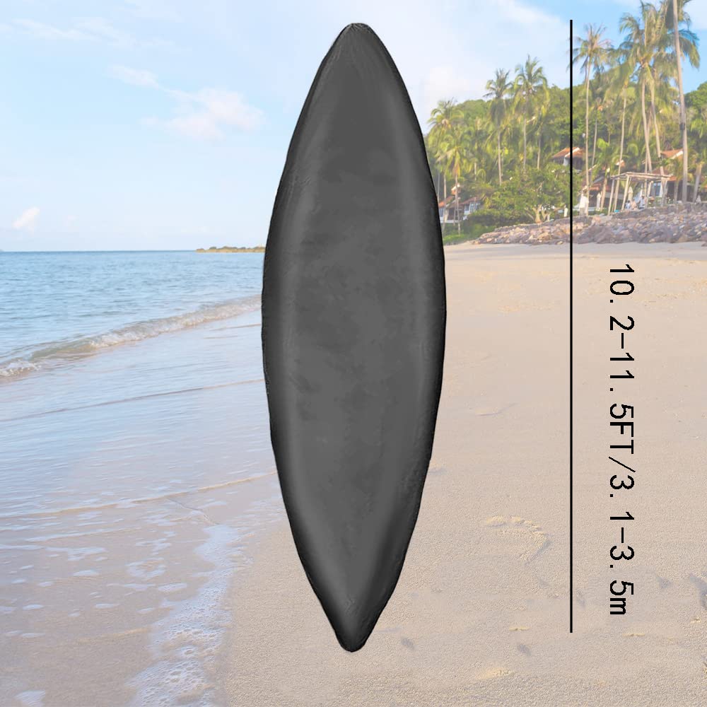 Heavy Duty Kayak Cover - Waterproof & UV Protection for Outdoor Storage (10.2-11.5FT/3.1-3.5m) Black