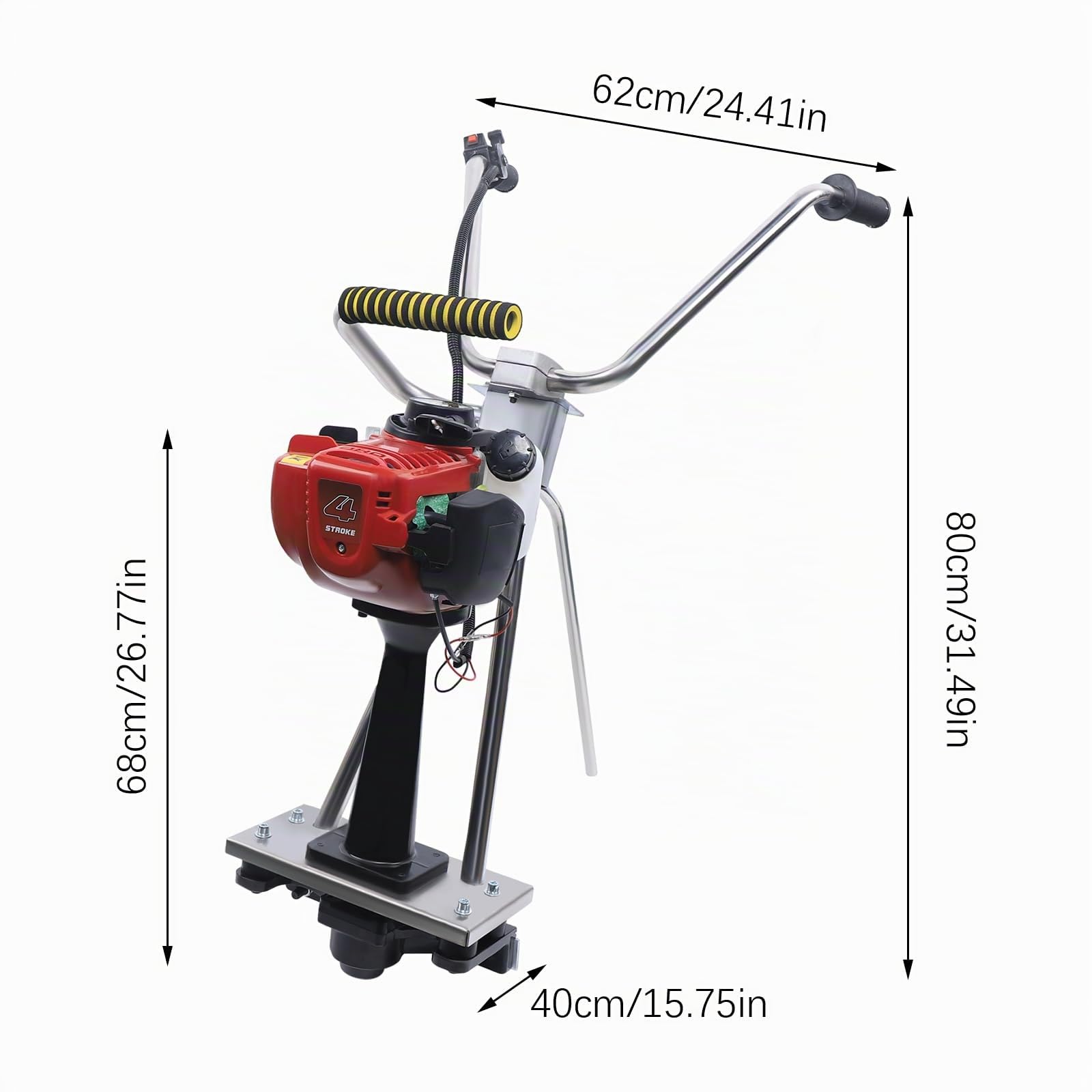 Rüttelplatte,4 Takt Benzin Zement Vibrationsmaschine Beton Vibrator Surface Finishing 900w Beton Vibrator 35,8cc,Für Häusern, Tunneln und Brücken