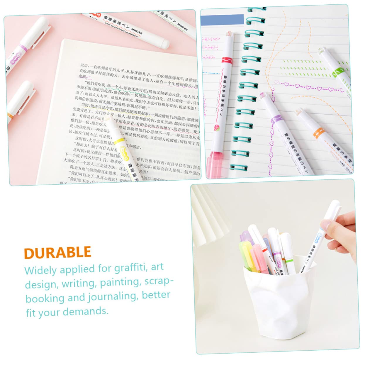 STOBOK 12stücke Teiliges Set Handgezeichneter Highlighter Pens Leuchtenden Farben Schnelltrocknende Marker Für Notizen Zeichnungen Und Kreative Projekte Für Schüler Und Studierende