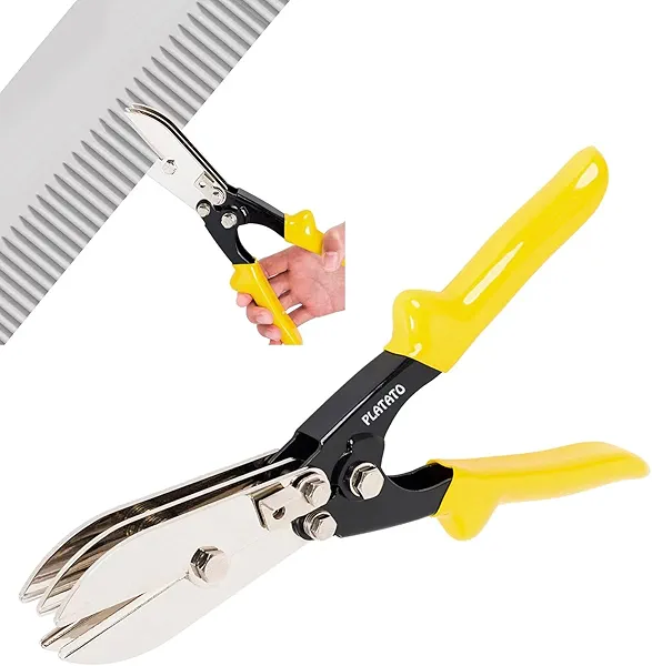 PLATATO 5 Blades Sheet Metal Tools HVAC Tool Duct Crimping Tool Gutter Crimper for 24-28 Gauge Stainless Steel, Crimper for Downspout, Stove Pipe, Ductwork and Venting Work