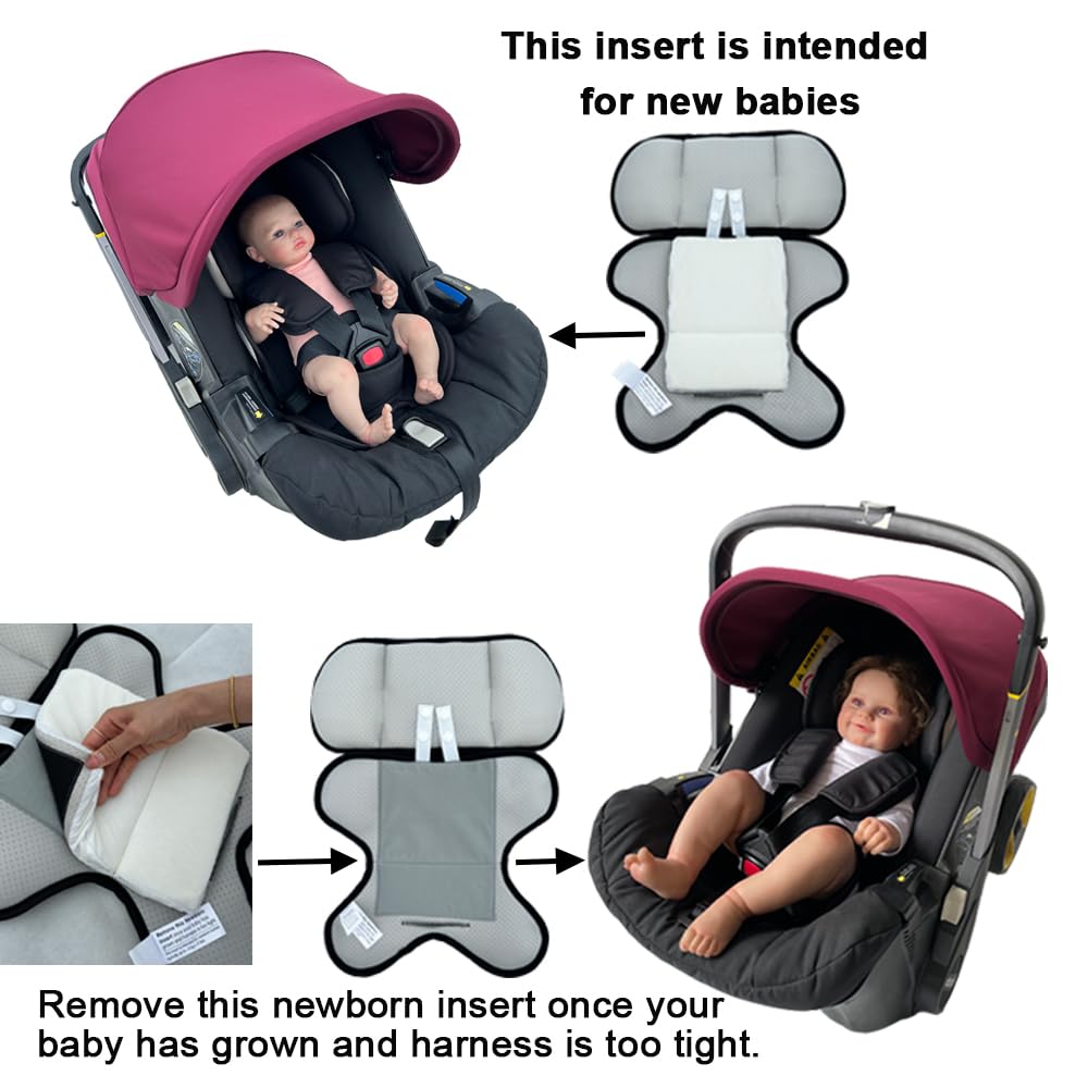 Cuscino di supporto per la testa e il corpo, compatibile con seggiolino auto e passeggino Doona, spessore regolabile, tessuto a rete traspirante delicato sulla pelle