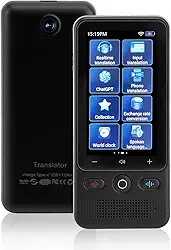 Dispositivo tradutor de idiomas sem necessidade de WiFi, dispositivo tradutor de IA ChatGPT 2024, compatível com 138 idiomas, suporta WiFi/offline/foto, para negócios de aprendizagem em viagens