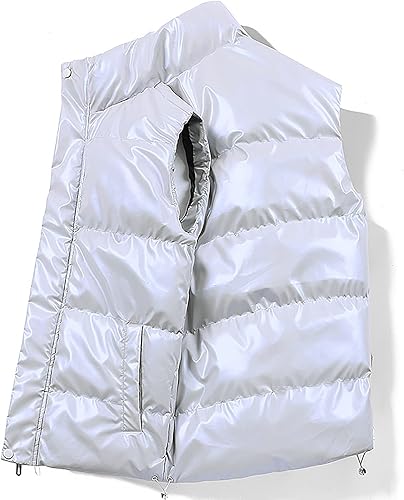 Miniatura 5 de RTRDE Chalecos para hombre, ropa de abrigo casual de invierno, con forro polar, chaleco acolchado, M-7XL