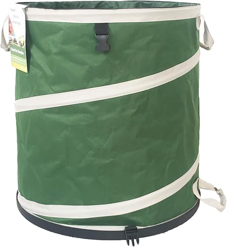 Bote de basura plegable de 46 galones (22 x 28 pulgadas), bolsa de jardín con parte inferior de carcasa dura, contenedor de reciclaje emergente,
