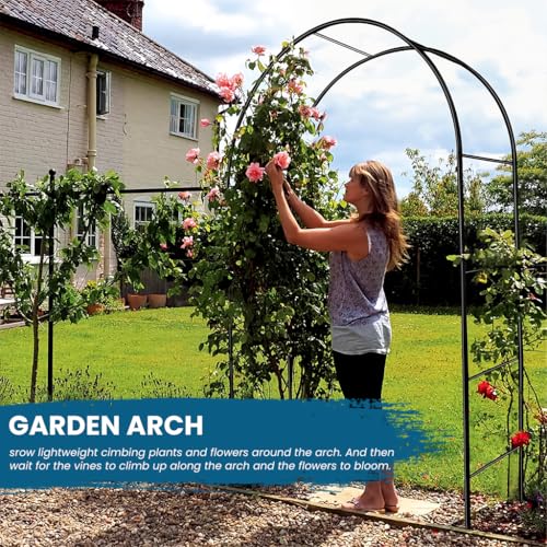 Image of Supvox 55.1x 94.5 inch Garden Arch Plant Stand - Metal Stand for Decoration Backdrop Freestanding Flower Arch Door Frames with Base for Indoor Outdoor Wedding Lawn Backyard Party Decoration Items