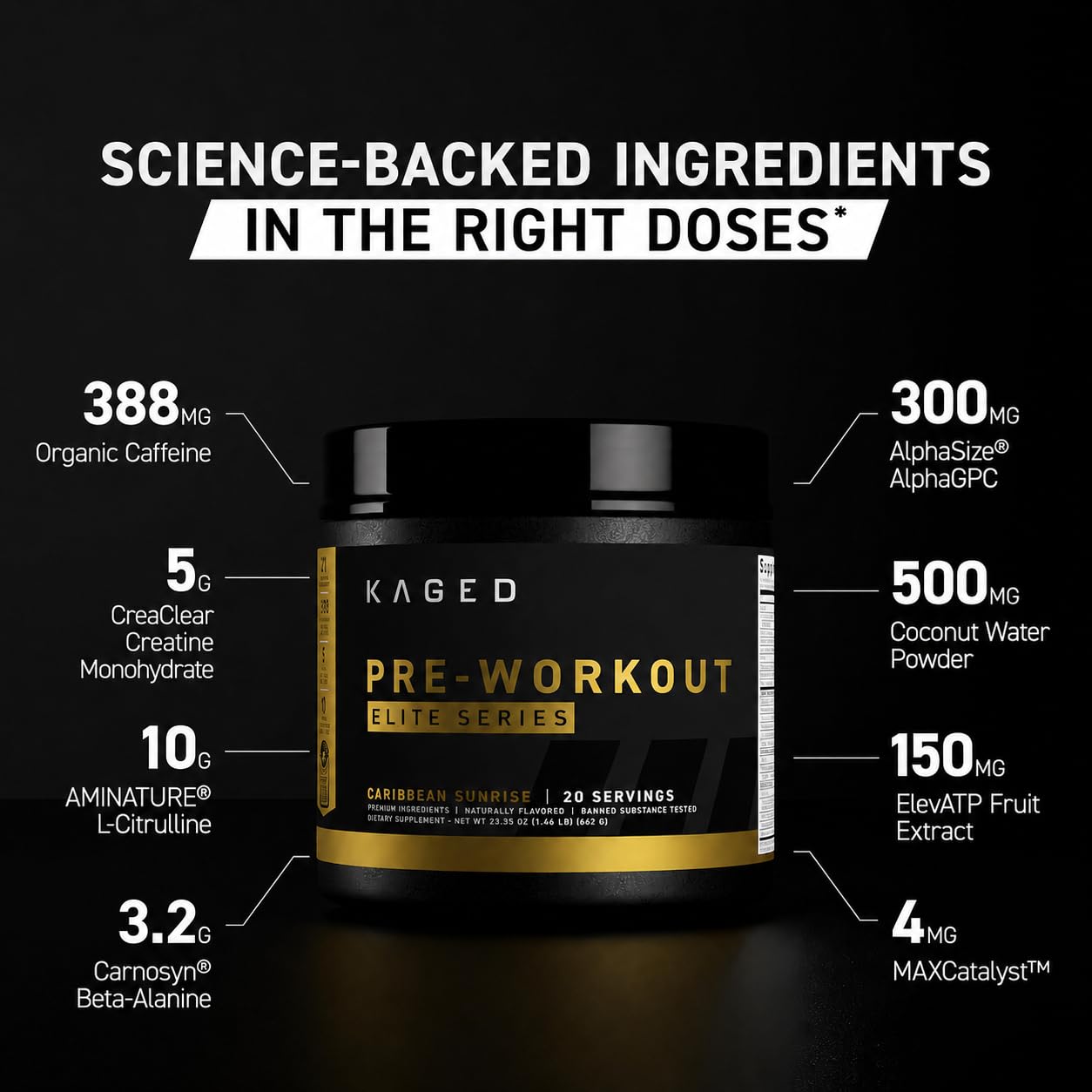 KAGED PRE-WORKOUT ELITE ストロベリーレモネード Amazon.com: Kaged Pre Workout Elite Powder | Strawberry Lemonade