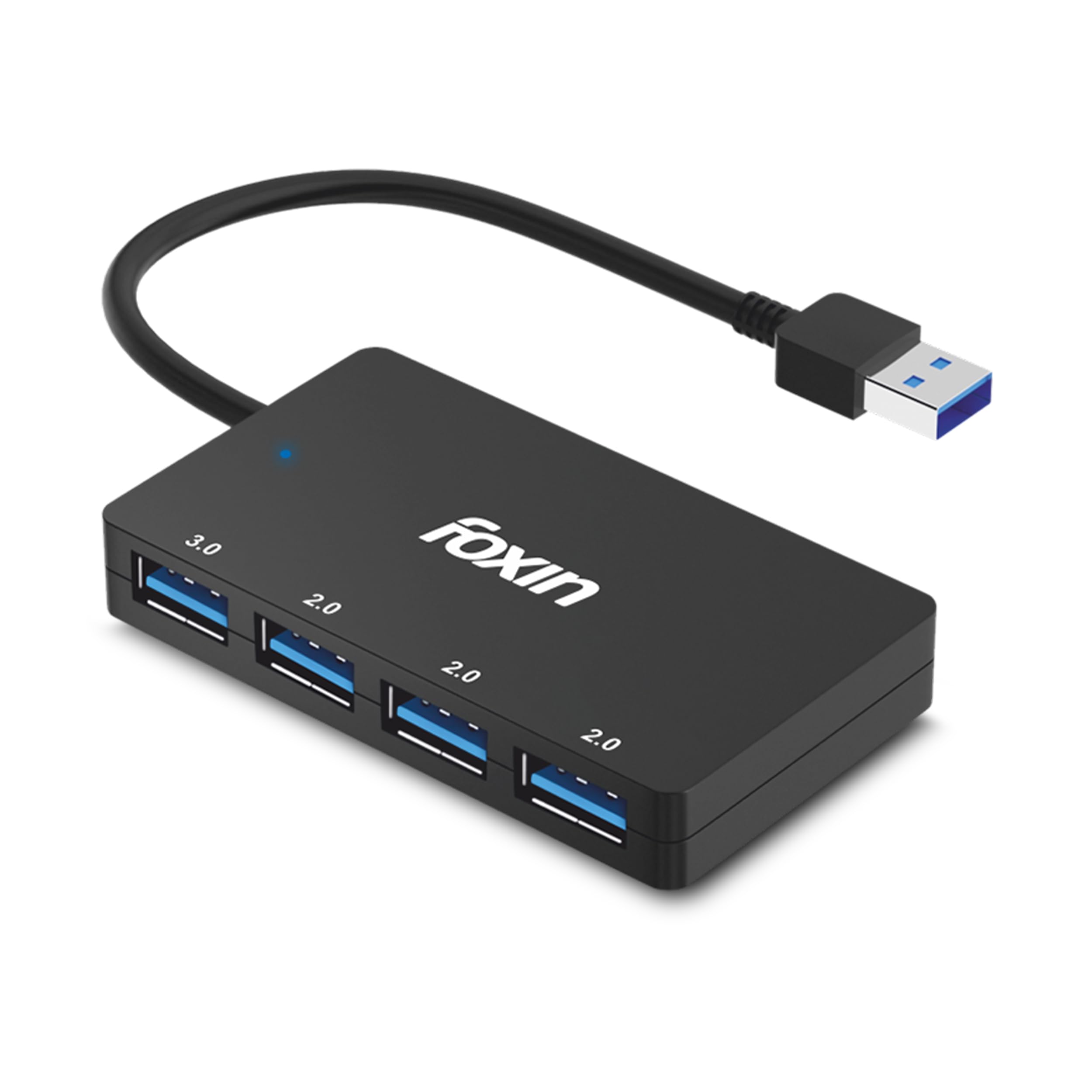 Foxin 4-in-1 USB Hub Ultra Slim | 1 x USB 3.0 & 3 x USB 2.0 Ports | Multi USB Port Connector for Laptop, PC, Mac | High Speed Data Transfer Upto 5Gbps...