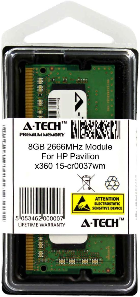 A-Tech 8GB Module for HP Pavilion x360 15-cr0037wm Laptop & Notebook Compatible DDR4 2666Mhz Memory Ram (ATMS312829A25978X1)