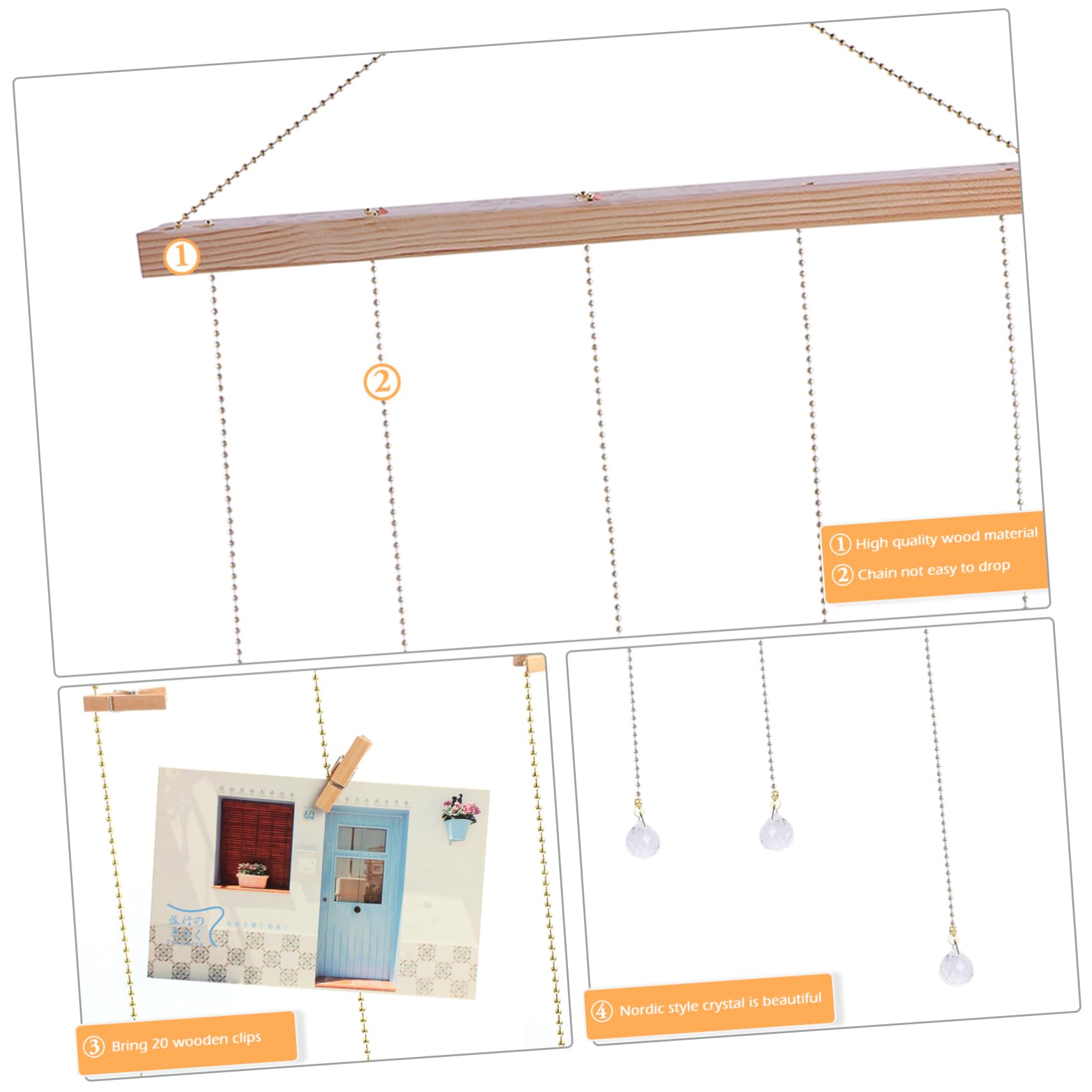 Decoración navideña 1 Juego Creativo para Colgar Fotos en la Pared, Adorno de Madera con Clip para Fotos, para el hogar, sólido, para Bodas, cumpleaños, Decoraciones navideñas, lig
