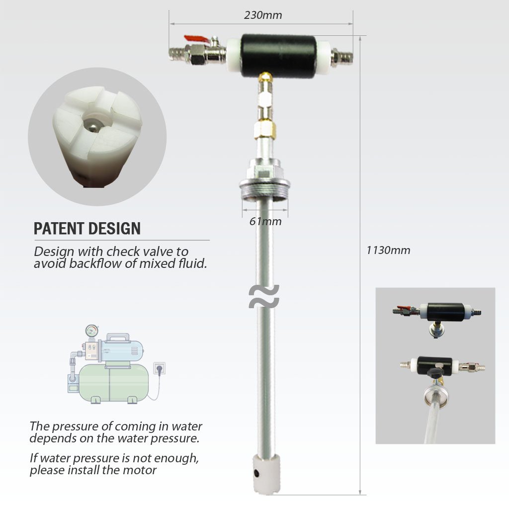 FIRSTINFO Adjustable Scale Oil & Water Mixer Coolant Mixing Valve for