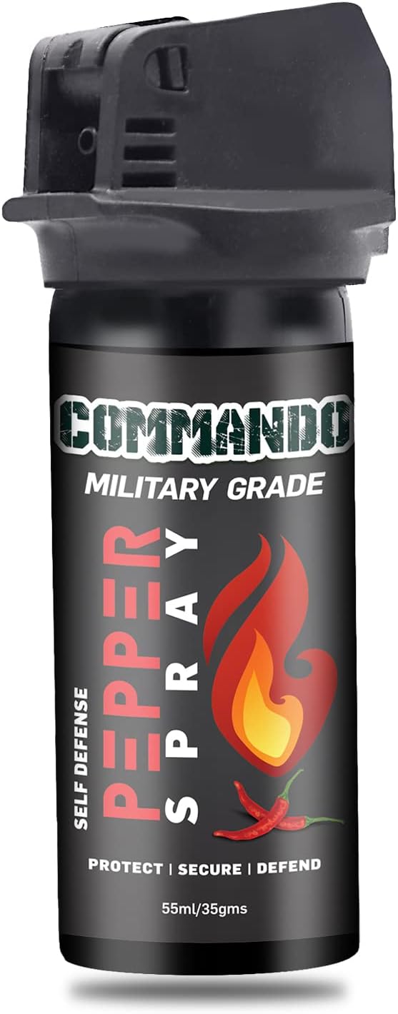 Shadow Securitronics Commando Military Flip Type Strength Pepper Spray with Safety Lock for Women, 35gm/55ml (Pack of 2)