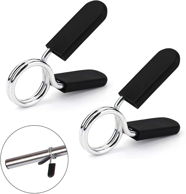 Ledeak Spring Collar Clips, Barbell Clamps For Olympic Bars, Weight Bar Dumbbells, Gym Fitness, Training Weight Lifting Equipment (25mm, 28mm & 30mm), 1 Pair