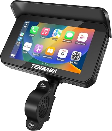 Pantalla Carplay para motocicleta, inalámbrica Apple CarPlay y Android Auto de 5 pulgadas, navegación GPS para motocicleta, pantalla CarPlay con
