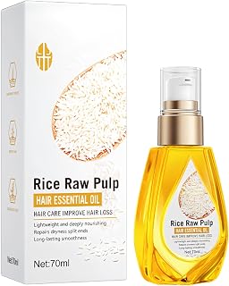 Rice extract hair oil 70ml, restoring hair flege oil, intensively nourishing and smoothing hair flow, damaged hair, restores natural shine for a fuller, stronger hair