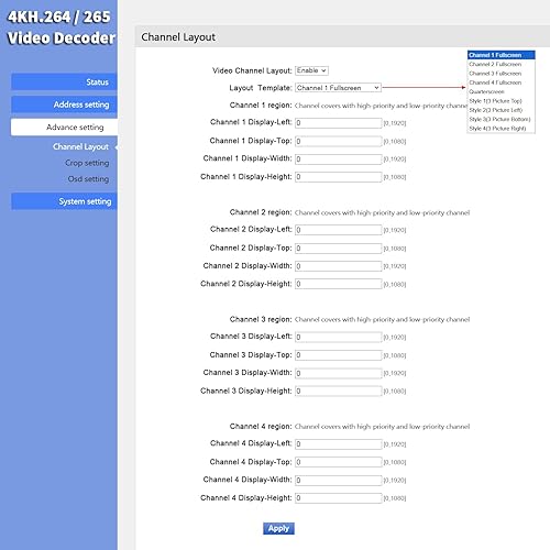 Miniatura 9 de H.265 H.264 Decodificador de vídeo IP HDMI VGA CVBS Video Audio Streaming Decodificador RTMP HLS RTSP UDP SRT Decodificador H.265 H.264 para