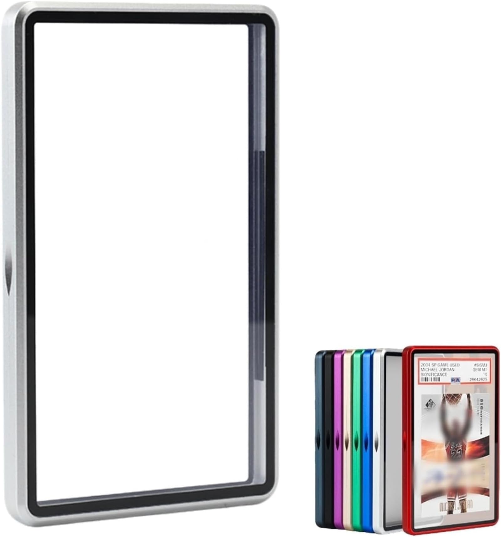 Premium Graded Trading Card Protector - 130PT- BGS Slab Bumper Guard, UV & Scratch Resistant & Magnetic Closure | Aluminum Frame Card Storage Holders Bumper Case for Sports & MTG Cards (Silver)