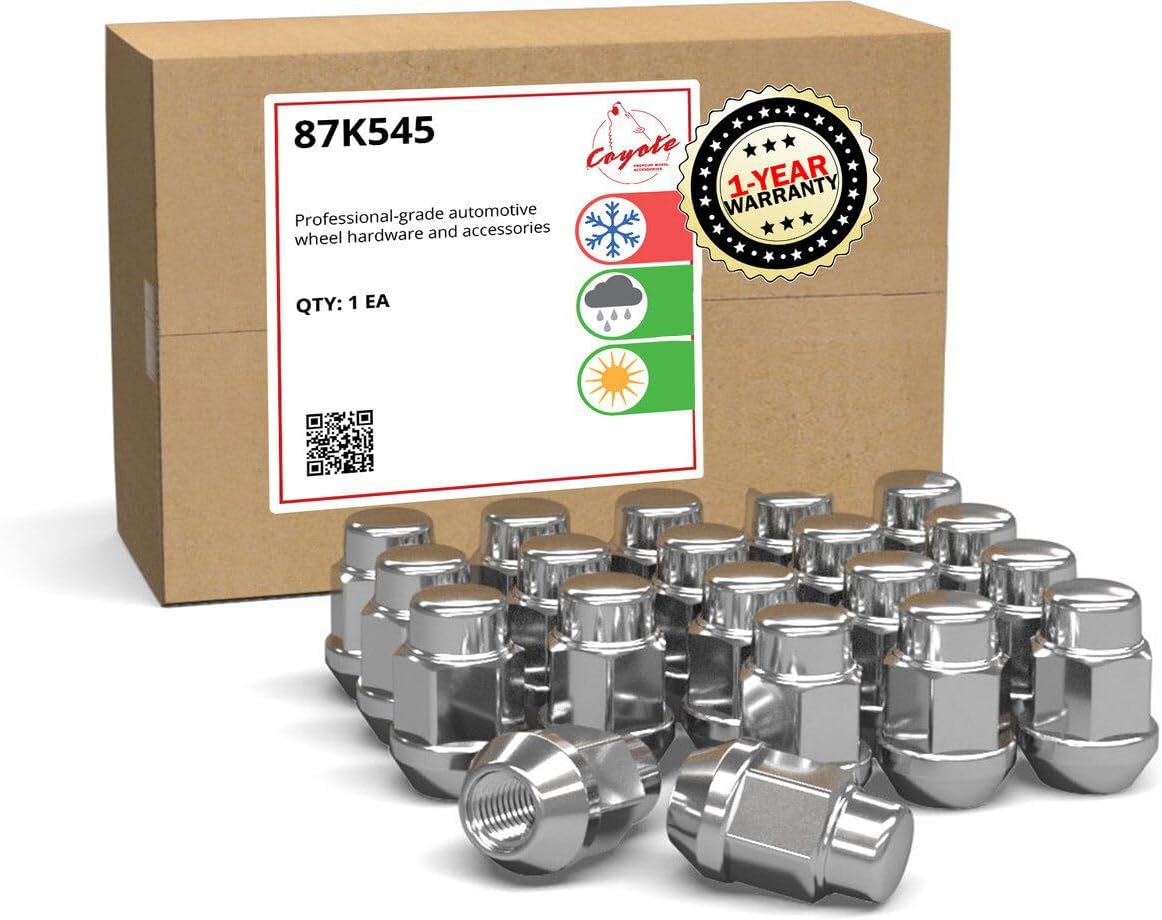 Wheel Accessories Parts 20 Pcs M12x1.5 12x1.5 Thread Bulge Acorn 1.38" 35mm Long Lug Nuts Chrome 3/4" 19mm Hex Fits Toyota Corolla Camry ｜ Ford Escape Fusion ｜ Honda Accord Civic