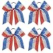 CN Sequin Cheer Bow Large Patriotic Hair Bows Attached Baby Girls Elastic Headband for Cheerleading Girls