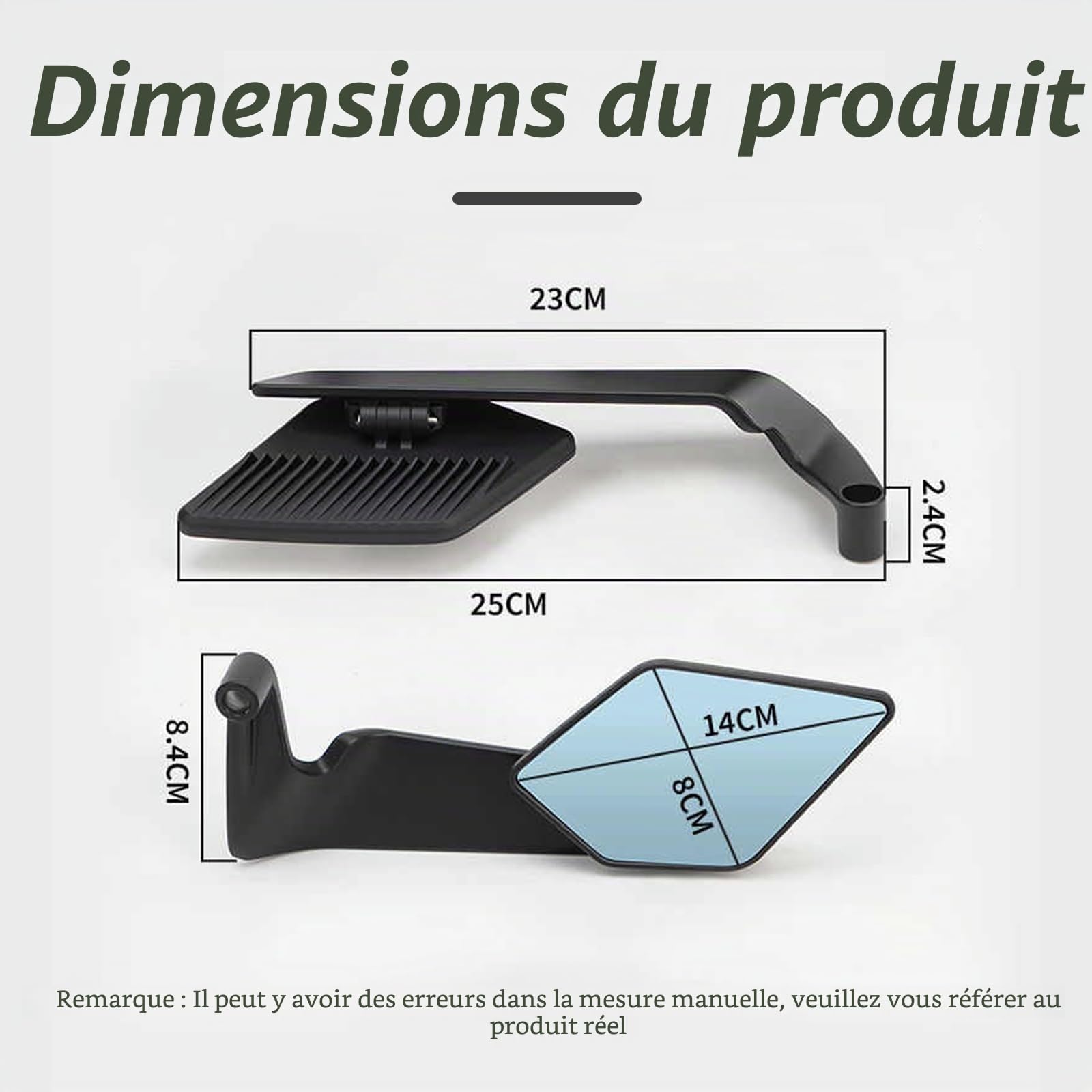 Rétroviseurs Latéraux de Moto pour Kawasaki Z900 Performance 2019-2024, Rétroviseurs Rotatifs Réglables, Rétroviseurs furtifs de Moto, Rétroviseurs Latéraux de Rechange