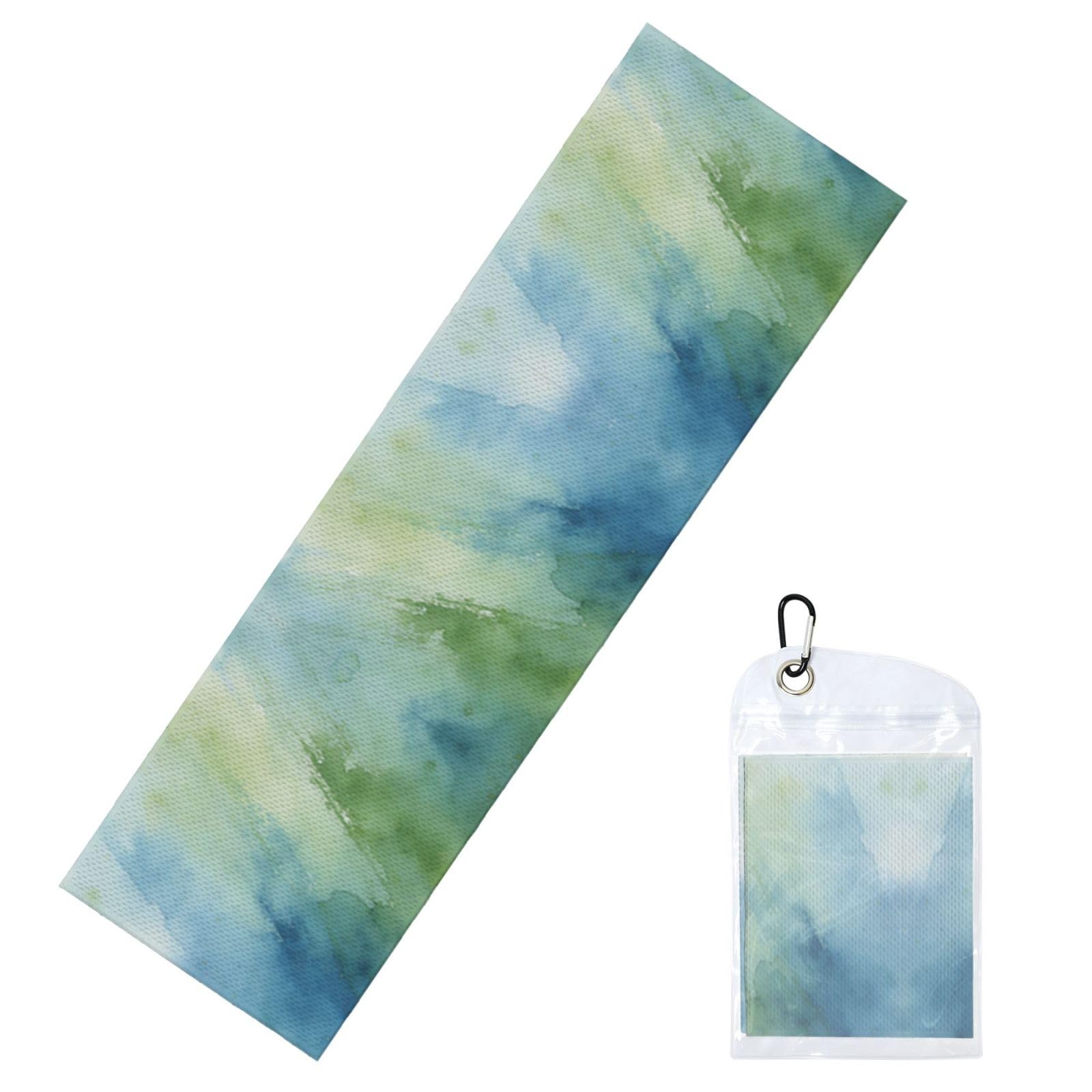 DUYIOKH Green Gradient Print Cooling Towel, Portable Towel for Gym Workout Golf Beach World Cup Sports Hot Weather