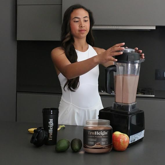 TruHeight Growth Protein Shake (Chocolate Milk Flavor, Whey) Tall Nutrition for Natural Growth & Development - Protein Powder for Kids & Teens, Weight Gain Drinks - Picky Eater Vitamin, Taller Ages 4+