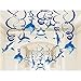 Shark Party Supplies Hanging Swirls Kids Birthday Decorations for Shark Sea Themed Splash Ceiling Foil Ornaments(30 PCS)