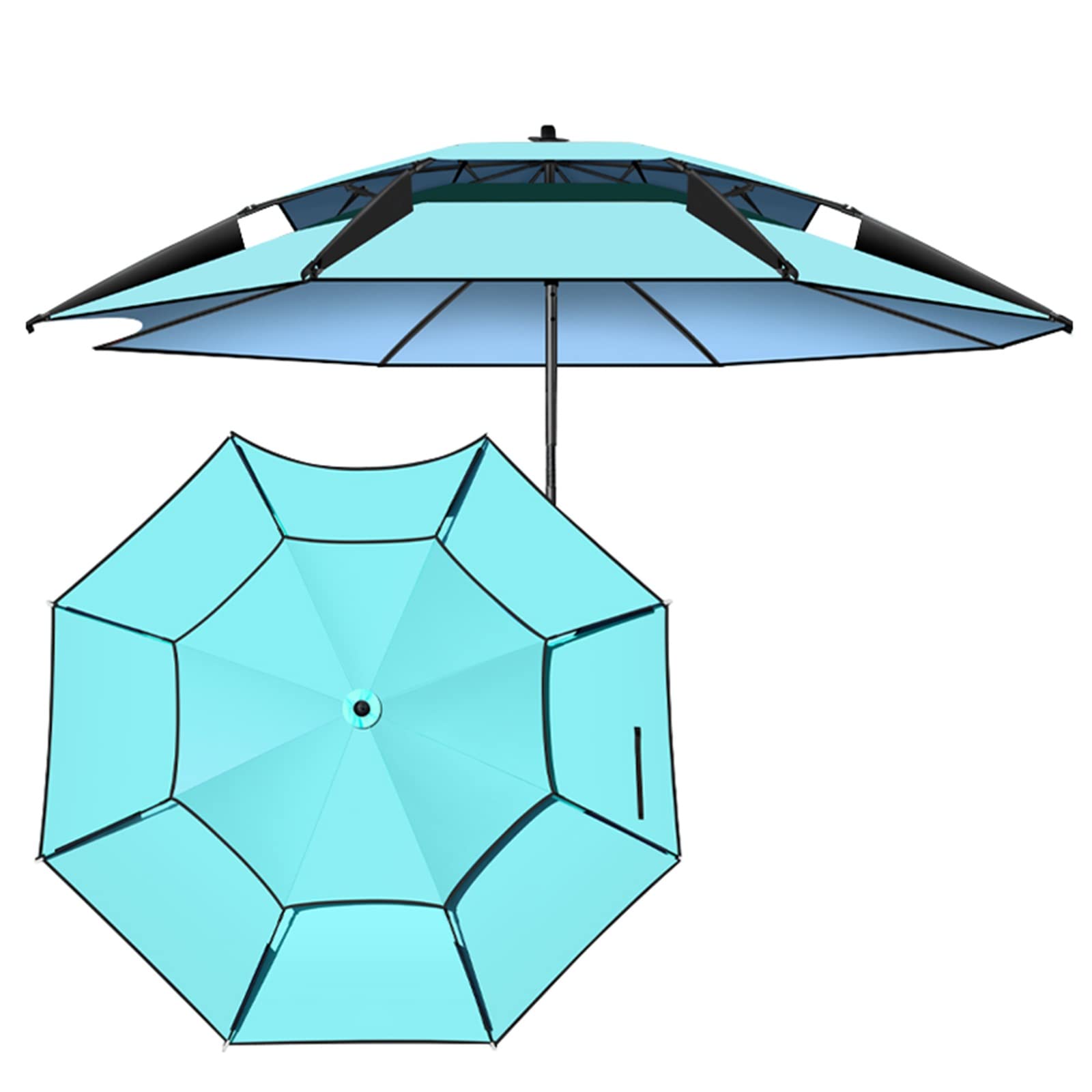Parasol ogrodowy Parasol wędkarski Parasol Osłona przeciwsłoneczna - z akcesoriami wędkarskimi - Parasole ogrodowe Przeciwdeszczowe - 99% ochrona przeciwsłoneczna używana na zewnątrz Kemping