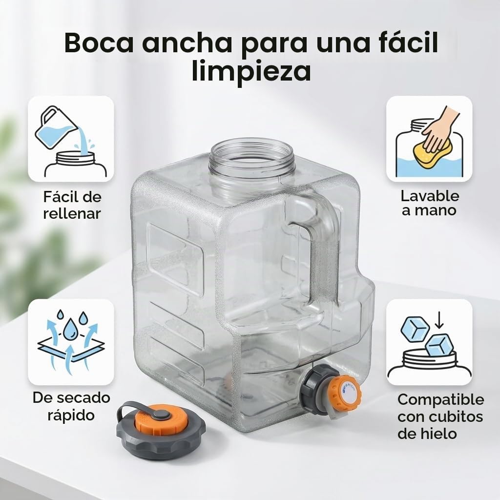 Depósito de agua con grifo
