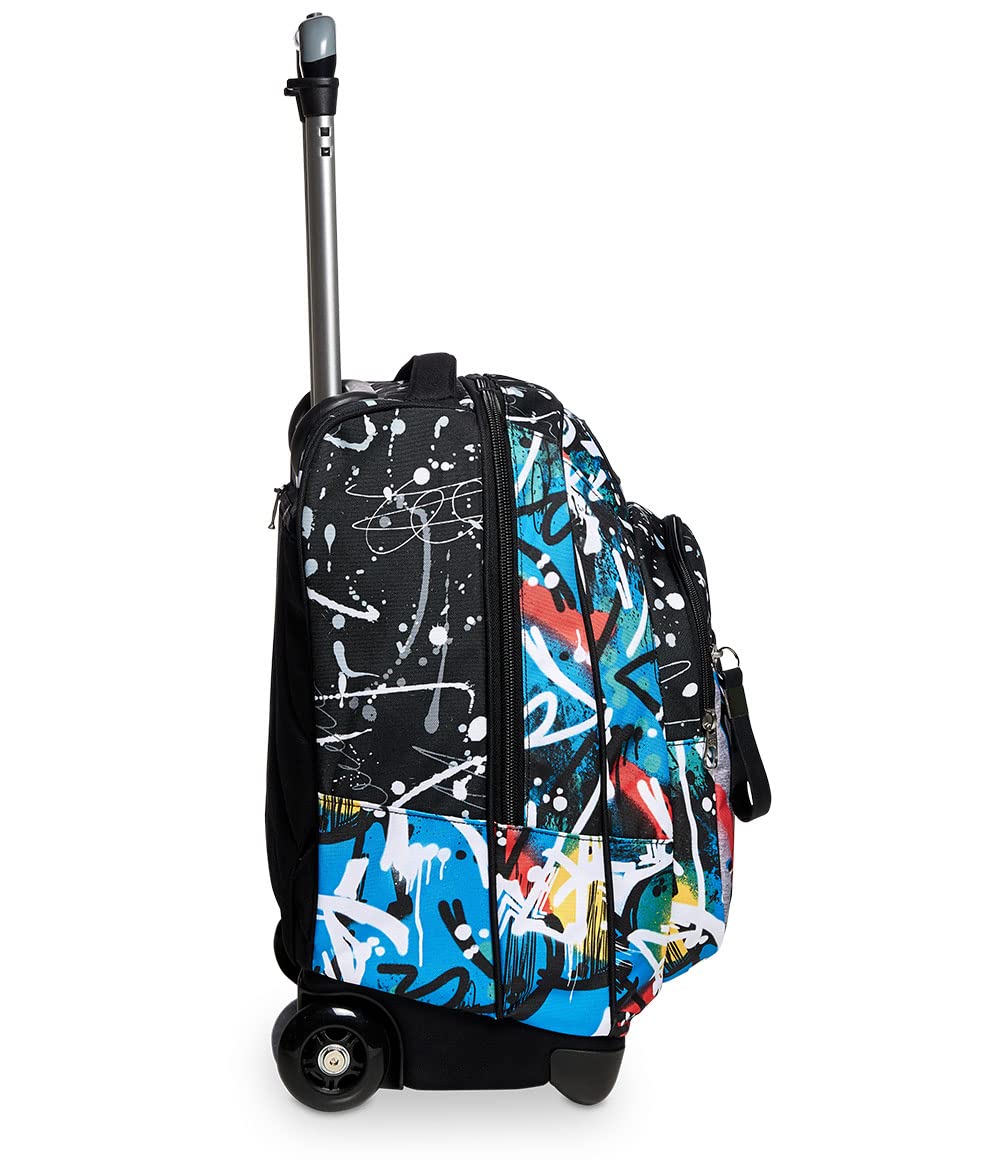 Seven Zaino Trolley, Scuola Elementare, Doppio Uso, Doppio Scomparto, Spallacci a Scomparsa, Bambino, Navy Bush, multicolore