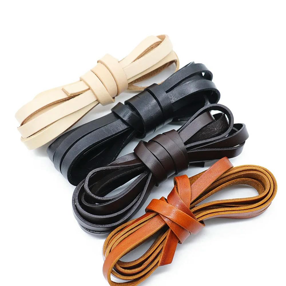 Płaskie okrągłe sznurki ze skóry bydlęcej 2-20 mm x 2 1-2 m wielokolorowe do tworzenia biżuterii na bransoletkach(Beige,8x2mm-2m)