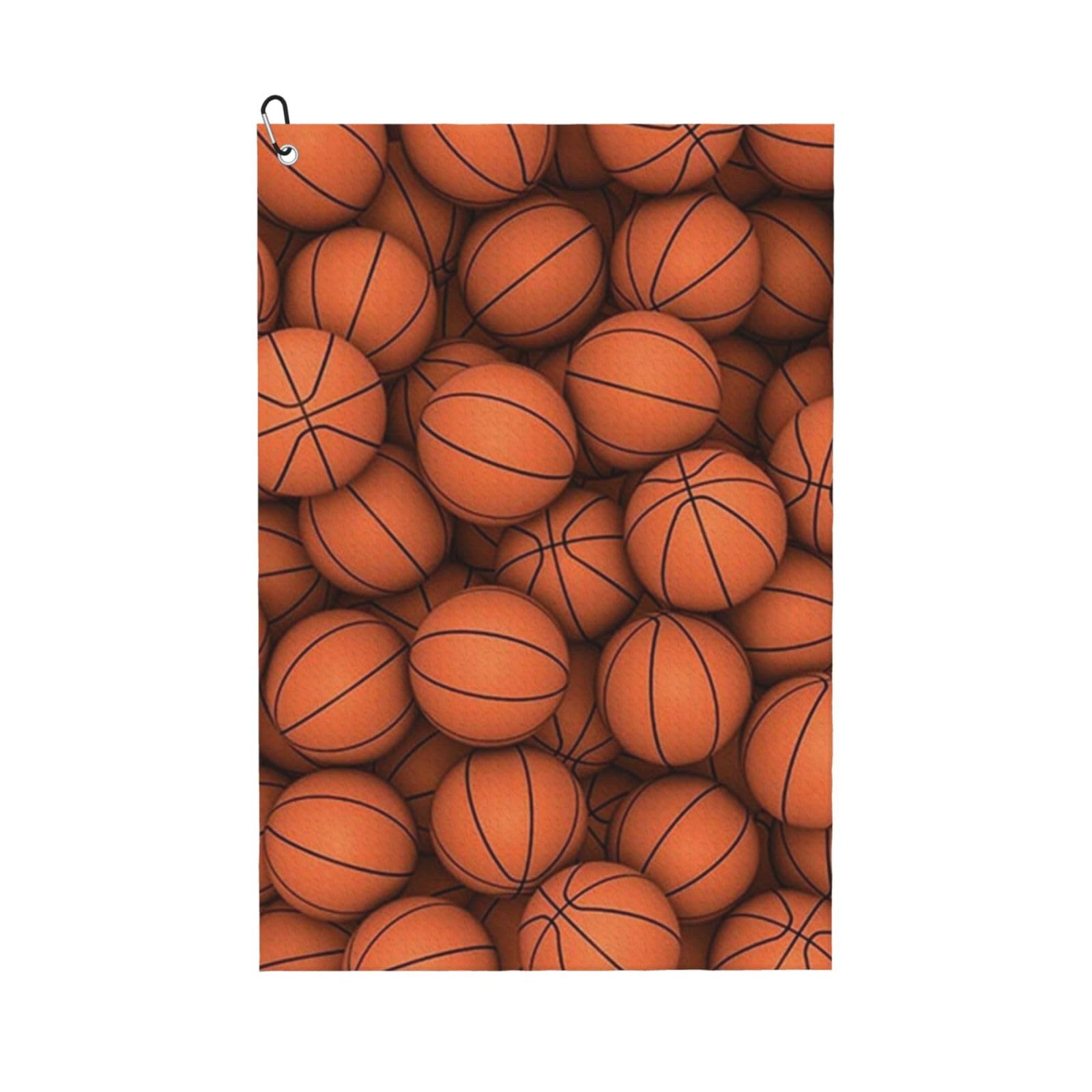 Hnnkloy Basketball Orange, 16x24 in Portable Waffle Golf Towels with Carabiner Clip for Golf Bag