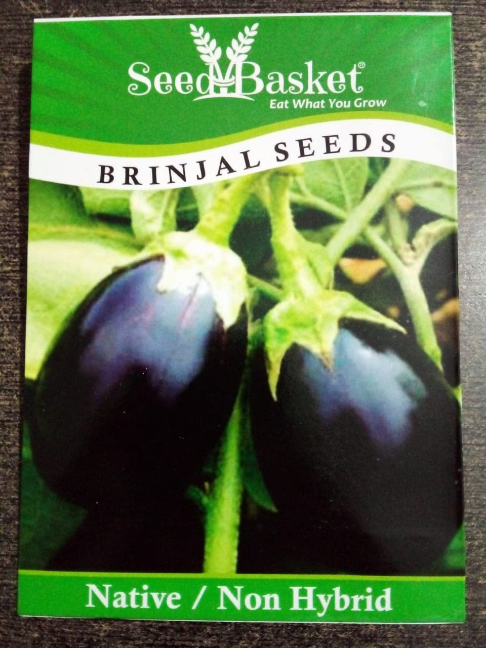 Seedbasket Native/Non-GMO Pack of 3 Brinjals Seeds (Green, Black Round, Purple long) for Home and terrace Gardening and farming- 1