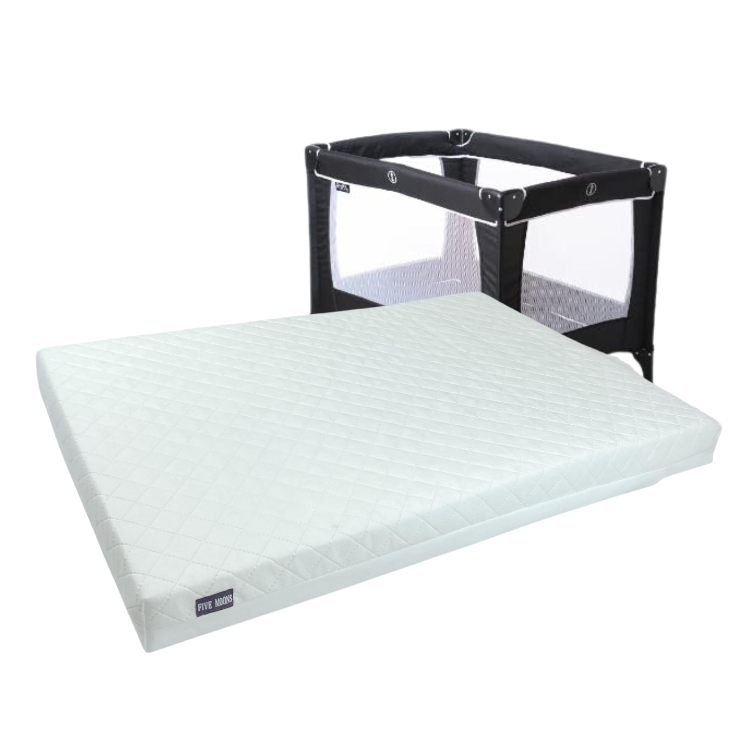 Travel Cot bed Mattress Breathable compatible For Graco, Redkite and Mamas & Papas 93 x 64 x 6 cm Foam Mattress with poly cotton Quilted cover