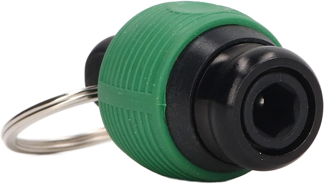 Screwdriver Bit Holder Keychain Quick Release Wear Durable Aluminum Alloy ABS Stainless Steel 1/4 Inch Bit Holder for High Altitude Field Work Portable Tool Accessory 2Pcs (Green)