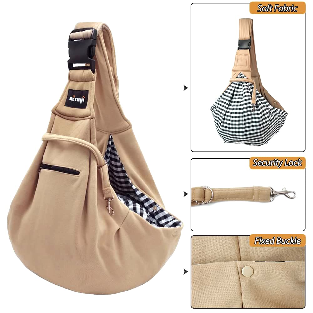 NATUYA Transportador para Mascotas para Perros pequeños, Correa Ajustable, Manos Libres, Bolsa de Transporte para Mascotas con Bolsillo Frontal con Cremallera, cinturón de Seguridad para Viajes al