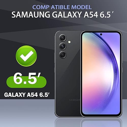 Miniatura 3 de Protector de pantalla de privacidad para Samsung Galaxy A54 5G con protector de lente de cámara 2 + 2 unidades, película de vidrio templado