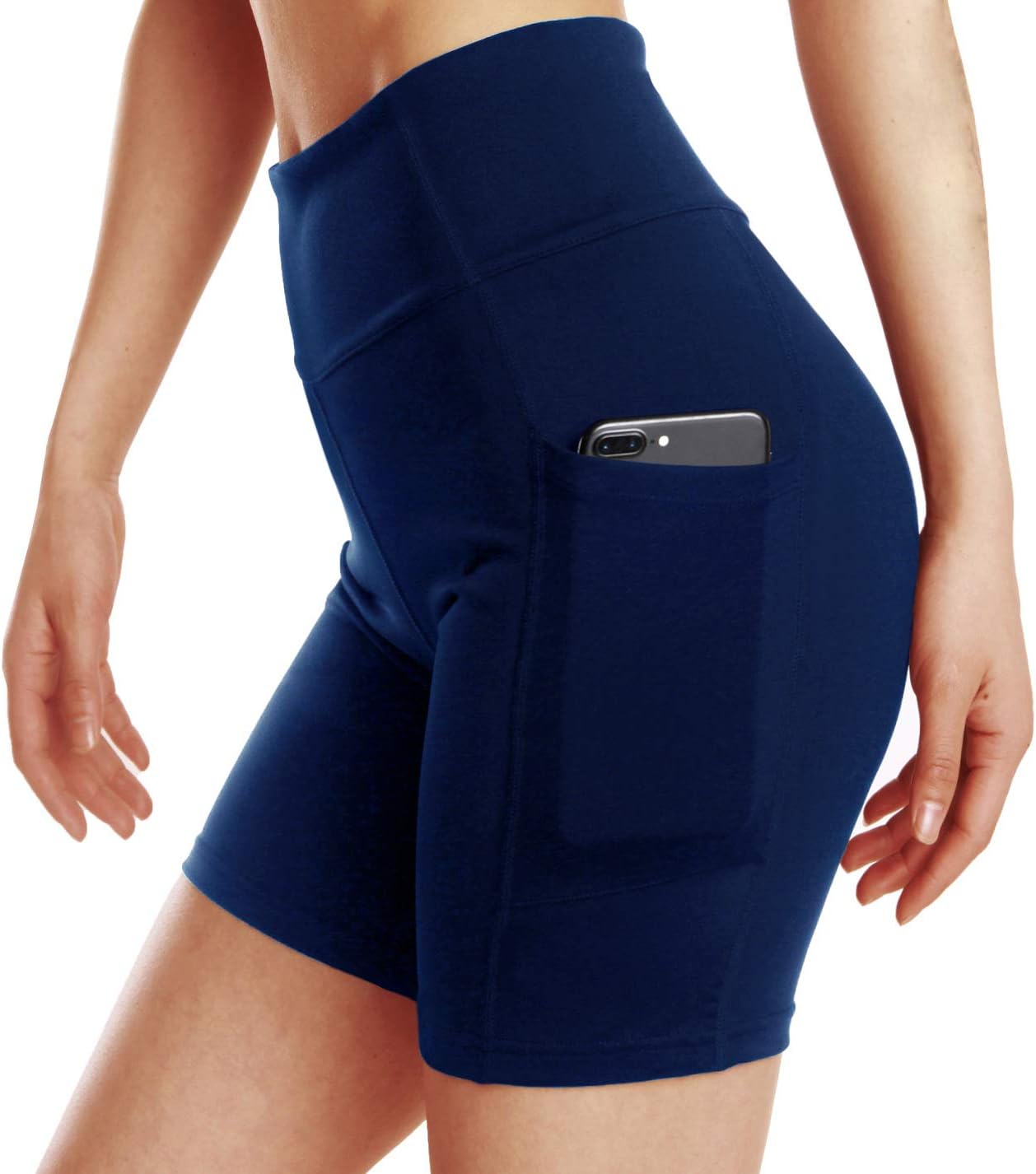 ChinFun Yoga Shorts for Women High Waist Tummy Control 4 Way Stretch Workout Running Shorts Side Pockets - Image 4