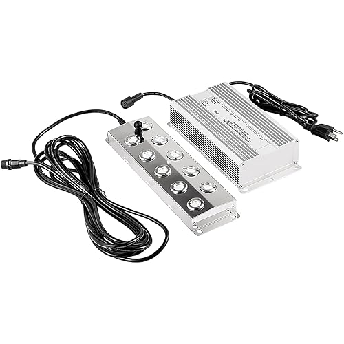 Happybuy Mist Maker Fogger 10 Head Ultrasonic Mist Fogger with Waterproof Power Supply Ultrasonic Fogger Humidifier Stainless Steel Pond Mister Fogger 5kg/h