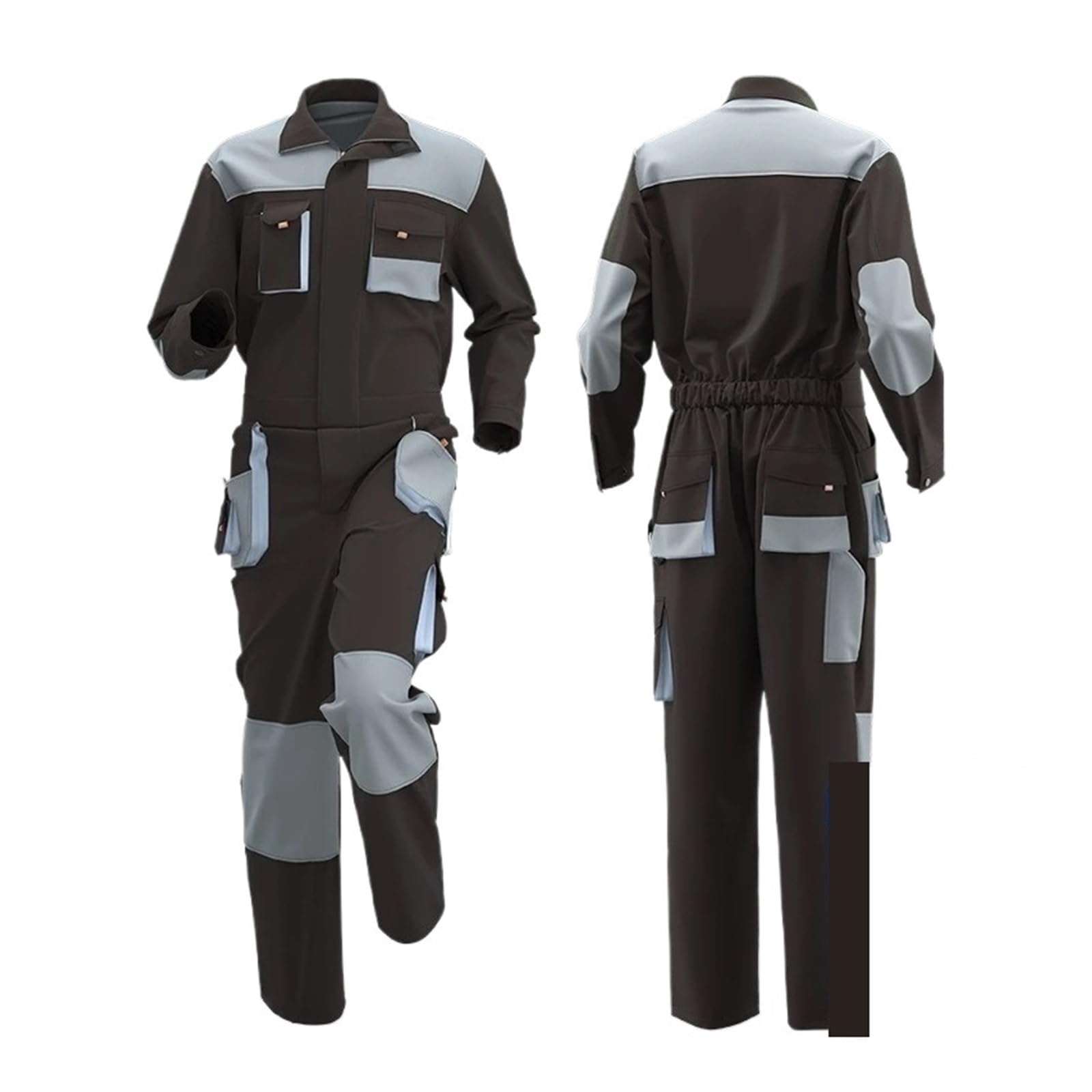 Tuta da Lavoro Uomo Tute da lavoro Uomo Abbigliamento Edilizia Multi tasche funzionale Divise officina Tuta(Brown grey,180)