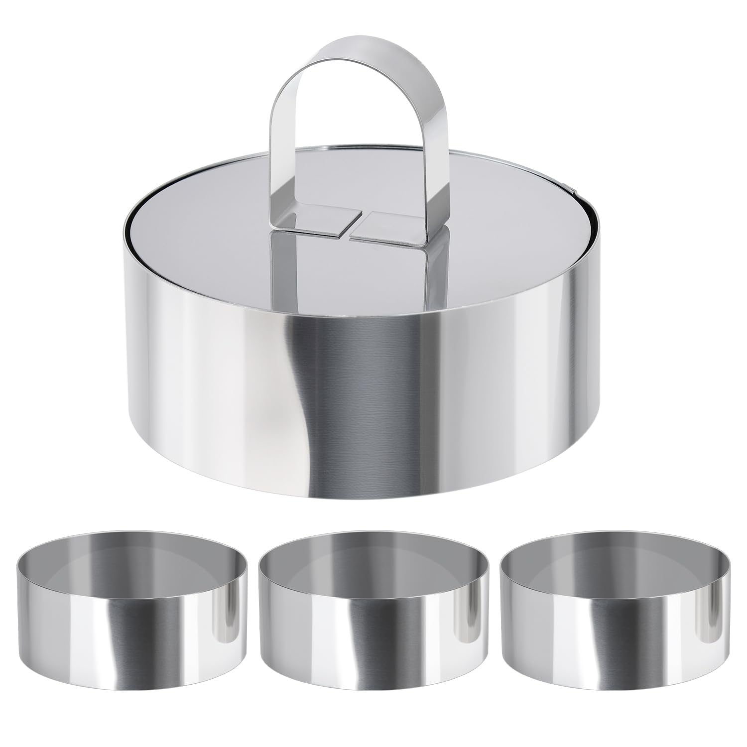 HULISEN 3” Round Cake Ring Mold, Stainless Steel Cooking Crumpet Rings — Amazon image 10