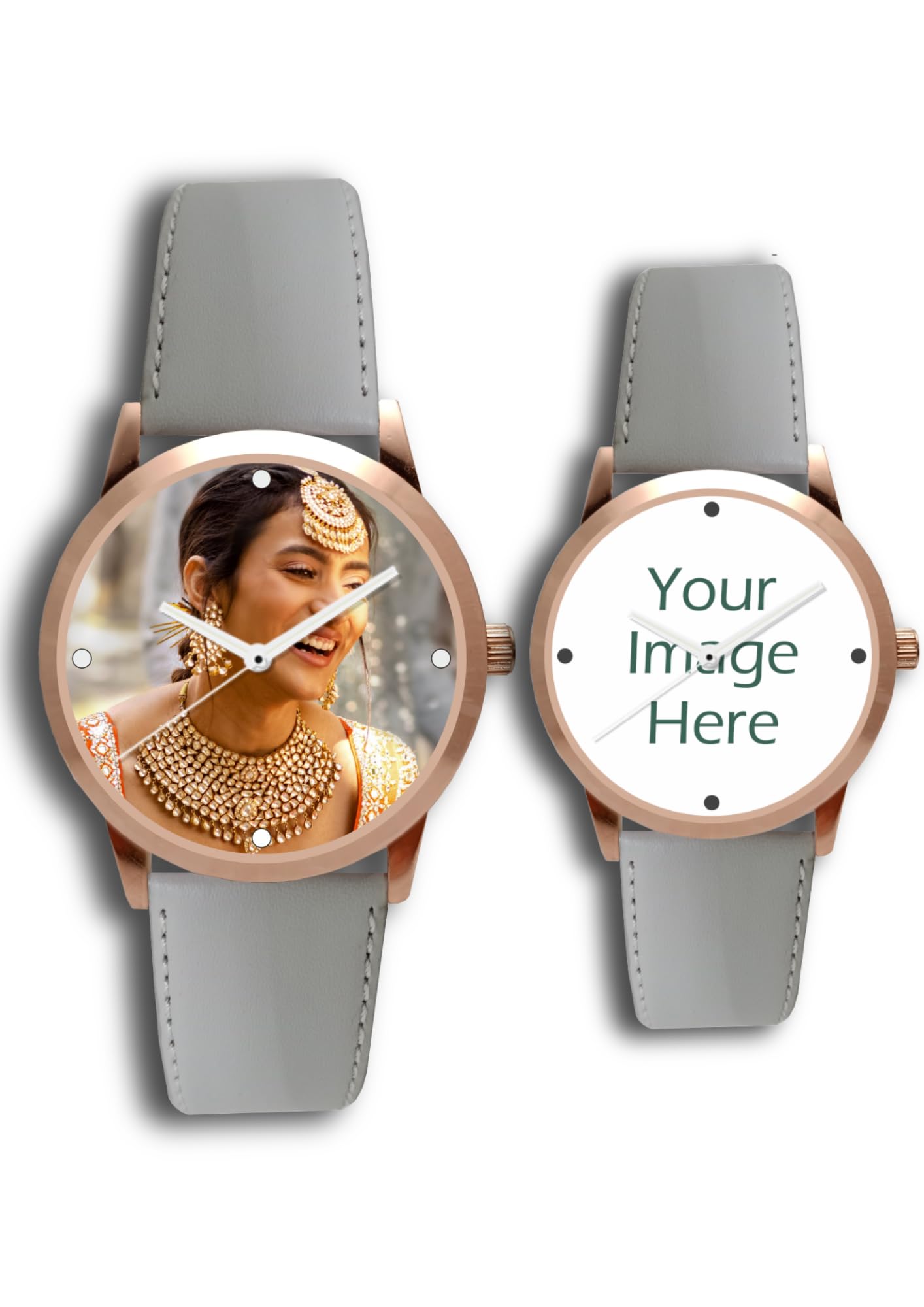 Atomic Customised Photo Print Analog Watch - for Men & Women | with Best Elegant White Strap | Best Rose Gold Case (Grey) (B0CWJ2Y2H7) Amazon Price History, Amazon Price Tracker
