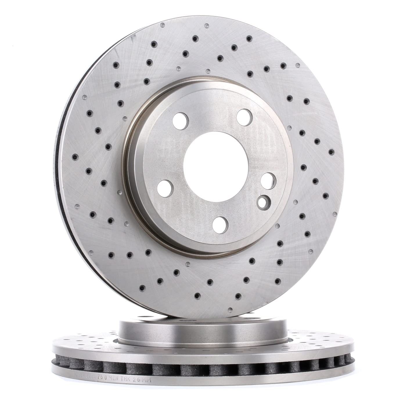 RIDEX 82B0750 2x Disco de freno Delantero sin tornillos Compatible con MERCEDES-BENZ Clase A W176