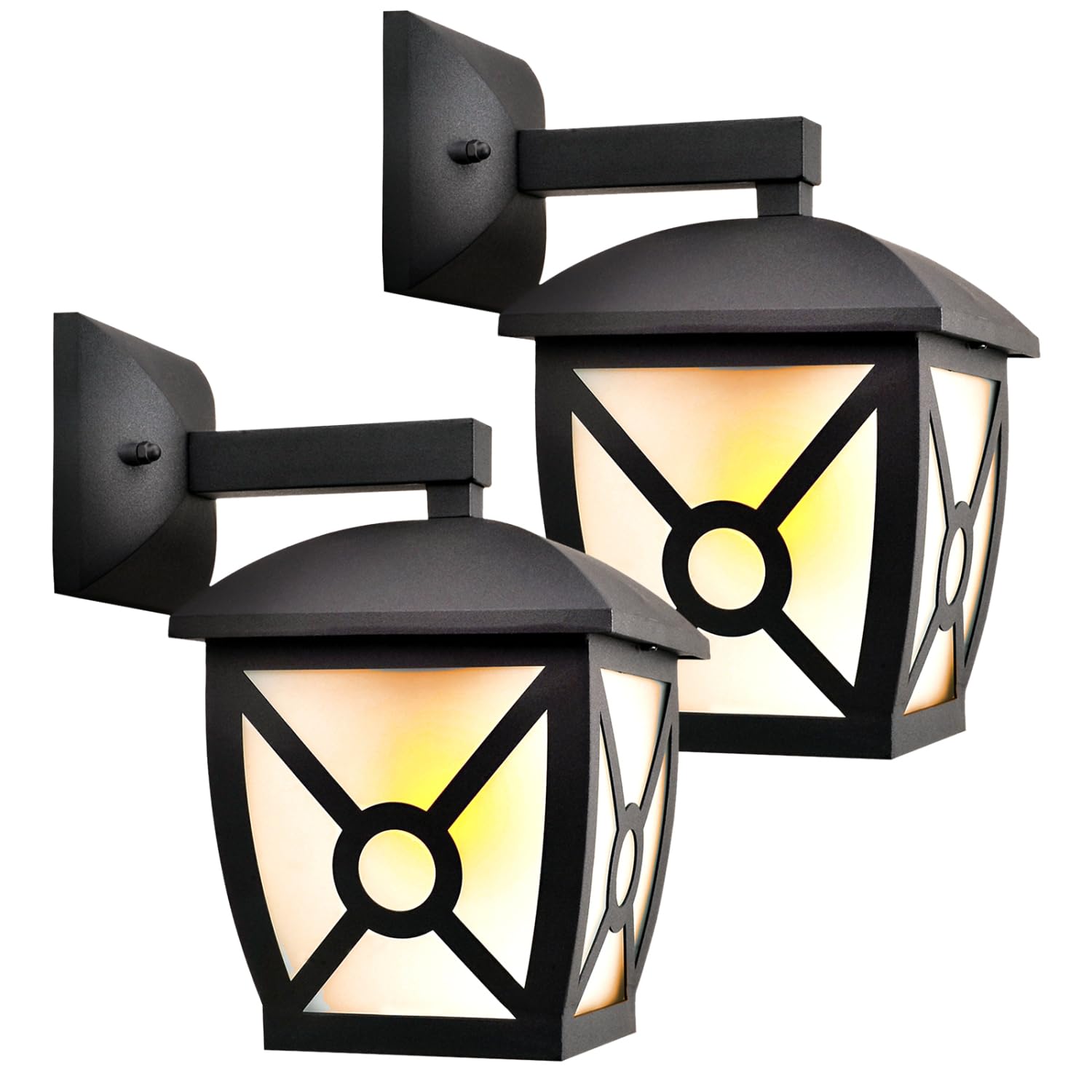 Aigostar Applique da Esterno E27 Lampade da Esterni Impermeabile IP44 Appliques da Esterni con paralume trasparente per balconi, corridoi, Classico A (lampadine non incluse), 2 pezzi