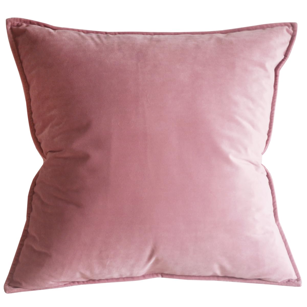 Lutanky Velvet Cushion Covers 60 x 60 cm Pink Large Throw Pillow Covers Soft Square Pillowcases for Sofa Couch Bedroom Accessories 24 x 24 Inch — image 1