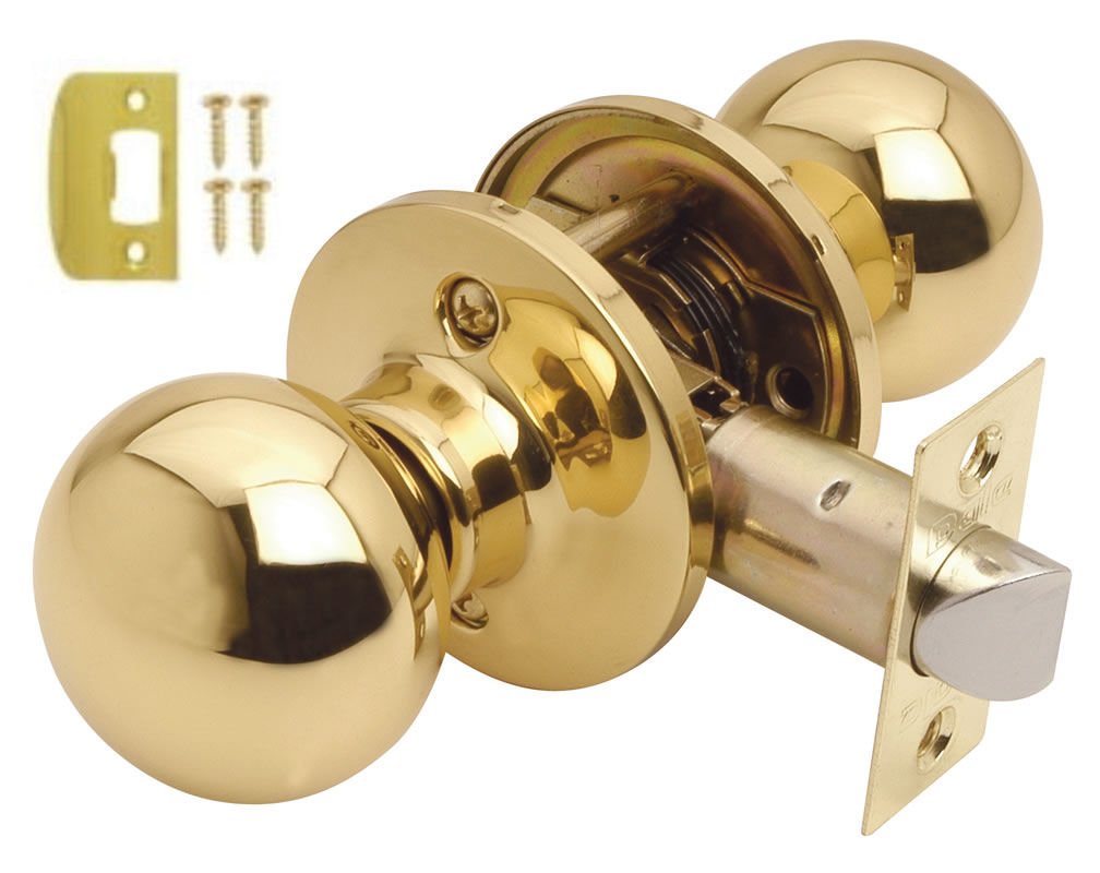 Dale Hardware Rose Bala Door Knob - Passage Set - Polished Brass