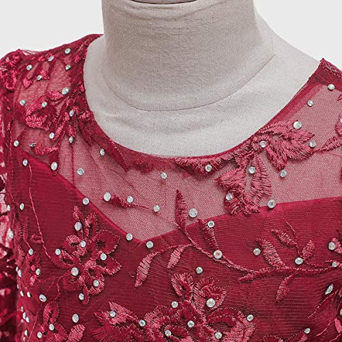 MYRISAM Little Big Girls Applique Lace Princess Pageant Dresses Long Sleeve Bridesmaid Wedding Party Birthday Long Gown4